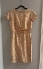 Vintage 1950s Toni Todd Peach Lace Dress 1960s Dress