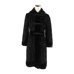 Black faux Persian lamb fur BORRE BY FAIRMOOR vintage peacoat PXS