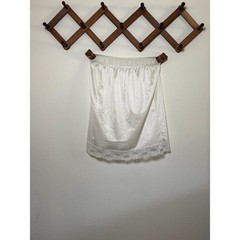 Vintage Made in USA Coquette Angelcore Balletcore White Lace Half Slip Large