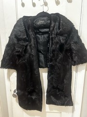 Vintage 1950s Black Mink Fur Stole Capelet Wrap Jones Furs AS IS HOLE READ
