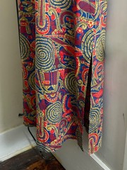 Vintage Sayburg Yellow/Blue/Red Print Cotton Robe/Dress-Size XL (No size tag)