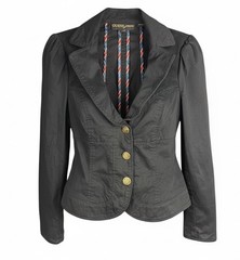 Guess Jeans Women’s M Black Cropped Puffed Sleeve Jacket Equestrian Old Money