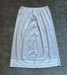 Vintage Lorraine Skirt Slip Size M Tall White Made In USA Lingerie