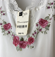VTG California Dynasty Ivory Nightgown Lace Embroidered Rose Bridal Honeymoon XL