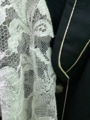 Vtg 1950’s Maurer Ivory Full Lace Wedding Dress-Bust 30/2XS