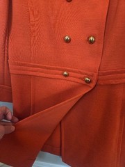 Vtg Mad Men Career Orange 100% Wool Coat Butte Knit Retro 60s Sz 8-10 Excellent
