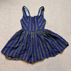 Lodenhut Innsbruck Vintage Austrian Dirndl Dress Blue Green Striped Folk Size 36