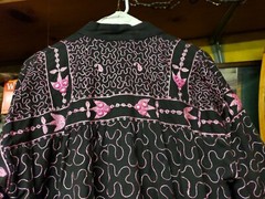 Ramona Rull Dress Pakistan Ethnic Boho Mirror Work Pink & Black Vintage