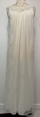 Vtg 50s Bridal Peignoir & Nightgown Set M White Blue Floral Lace Romantic