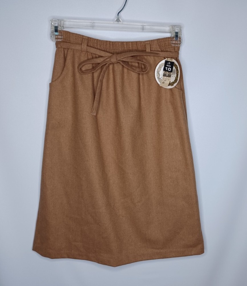 Vintage Armondio Di Lana Wool Blend Tan Skirt Women’s Size 10
