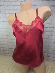 Unbranded Red 32 Sexy Slip Cami Lace Nylon Solid Vintage Elegant Classic READ