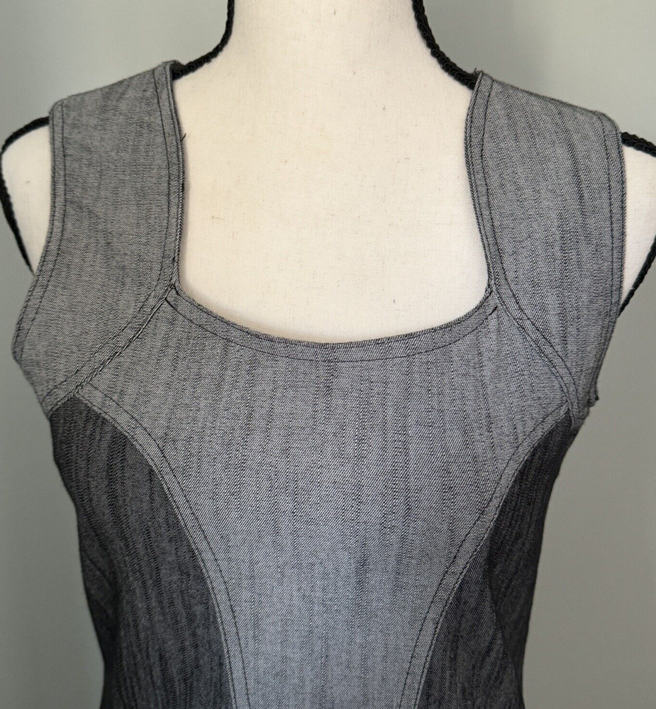 Vintage Dress Sleeveless Grey Colors Denim Jacobson “Paris” Sz EU 40