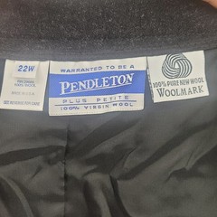 Vintage 90s Pendleton Plus Petite Wool Skirt 22W Charcoal Lined USA Deadstock