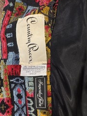 Vintage Country Pacer Tapestry Carpet Womens Coat 70s Boho Size S Flaws