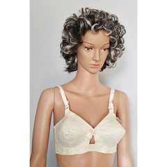 VINTAGE *NEW* 1960’s Stephanie Women’s Cream Bullet Bra w/Center Flower Sz 32B