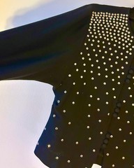 VINTAGE 1930’s Timeless Black Wool Crepe and Silver studded Jacket size 6