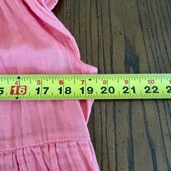Old Navy Crinkle Gauze Flutter Sleeve Peach Dress V-Neck Tiered Pockets Medium