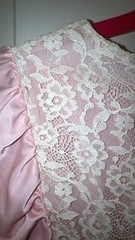 Vintage Farr West Pink Satin Polyester Lace Long Nightgown Size Small