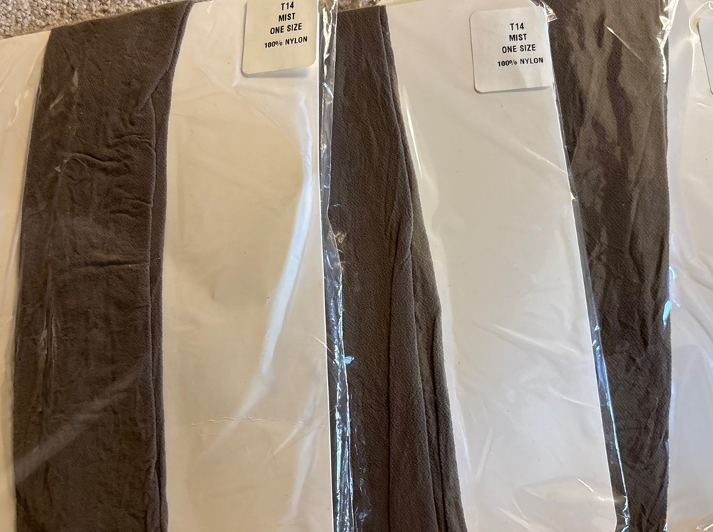 Lot 3 National Wholesale T14 Stretch Garter Stockings One Size Mist 100% Nylon