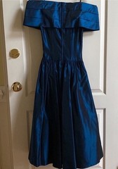 Vintage 80s Gunne Sax Moody Blue Taffeta Tulle Lined Party Dress SZ 9
