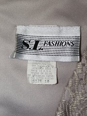 Vintage S.L. Fashions Gray Nude Floral Lace Crochet Maxi Dress Cottagecore 10