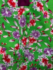 Vintage Custom Mrs Roper Purple Red Floral Lounge Mu Mu Midi House Dress MED