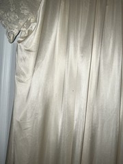 Shadowline Vintage 2 piece Cream Nylon Robe Peignoir & Nightgown Size Small
