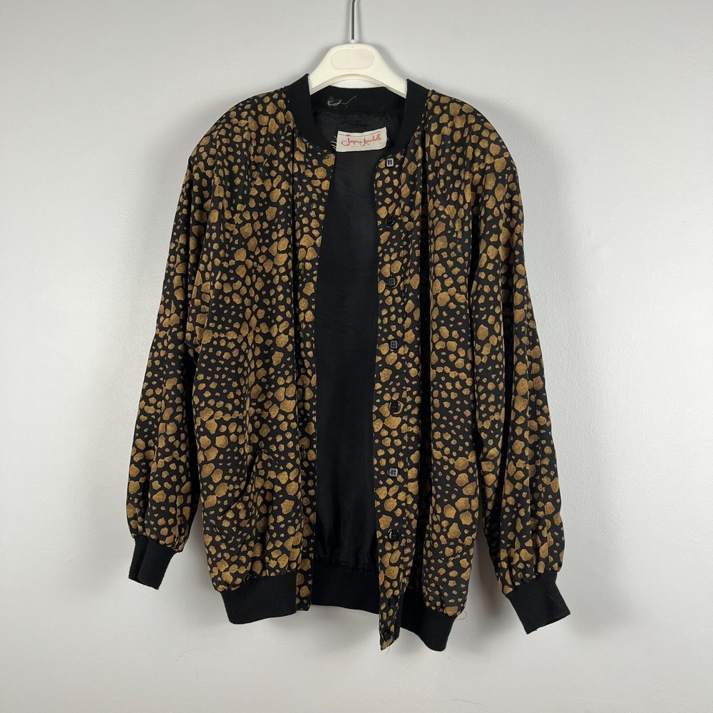 Vintage Jacques Isabelle lightweight bomber women button jacket lined synthetic