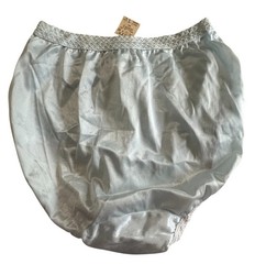 NEW Vtg Maidenform Wise Buys Nylon Granny Brief Panties Sz 6 Lace Trim Light Blu