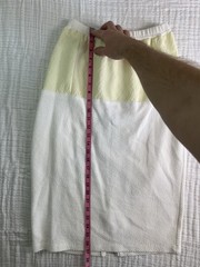 Vintage All that Jazz Skirt White Yellow 2pc Skirt Suit Sz 13/14 Stretch Waffle
