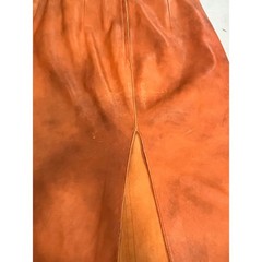 Moschino Cheap and Chic Vintage Knee-Length Orange Leather Pencil Skirt Sz 8