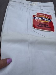 Vintage 1970s DICKIES WESTERN FLARE JEANS Womens 28X29 White