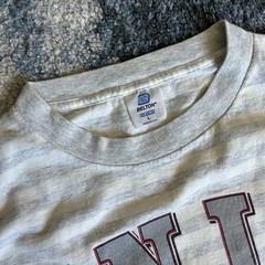 Made in U.S.A. UNLV TENNiS HEATHER ASH CREAM SLUBBY STRiPED SiNGLE STiTCH BELTON