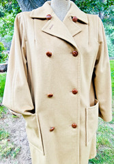 Riel Coat Co. Vintage Wool and Cashmere Coat Made in the USA Camel Color XL
