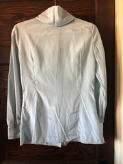 Vintage 80’s PATTY WOODARD Women’s Blouse Light Blue Long Sleeve Tie Size 7/8
