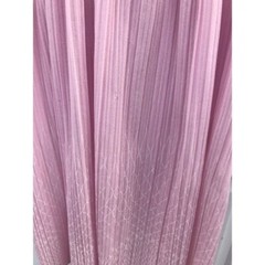 Vtg Rare Dress Liz Petites Inc. Pink Polyester Ribbed 70s Disco Mod Ruffles Boho