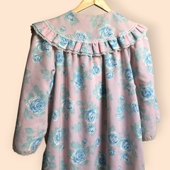 Vintage Apostrophe Sears Union Made Floral Ribbon House Coat Robe Duster M 12-14