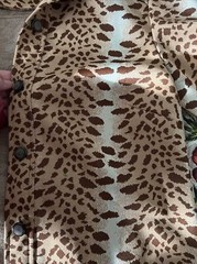 Vintage 1960s Animal Print Knit Top Boutique Brown Cheetah Button Up Sz 14 Sears