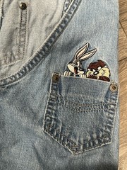 Vintage Y2K Warner Bros. Studio Store Looney Tunes Denim Dress | 100% Cotton