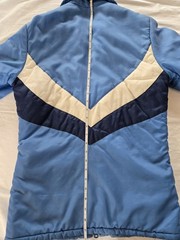 Vintage Jacket 1970’s Womens Blue Striped Snow Weather Taiwan Full Zip Ski