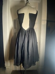 Vintage 1950’s Black Gathered Bodice Chiffon GIGI YOUNG Cocktail Dress Sz 0