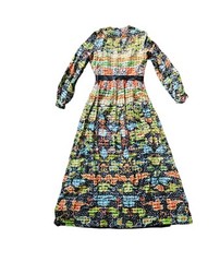 Vintage 1960s Sequin on Silk Kiki Hart East Meets West Dragon Dress Gown S