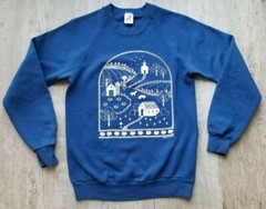 Vintage Gopher Activewear Puffy Print Blue Crewneck Sweatshirt – Women’s S *B3