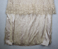 Vintage Women’s Dress Nuit Saks Fifth Avenue Lace Sequin Fringe Long Sleeve
