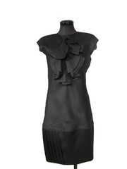 Vintage Requiem dress,French couture black silk/wool by Raffaelo Borriello, 42