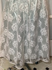 80’s Glenrob Party Dress Vintage 7/8 Mint Satin Lace 50’s Style