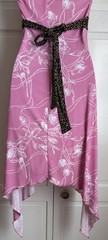 Vintage 90s Y2K PS PerSeption Pink Floral Asymmetrical Strapless Empire Dress SM