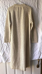 Vintage Pallas Hand Loomed Irish Linen Duster Cardigan Open Knit Cream