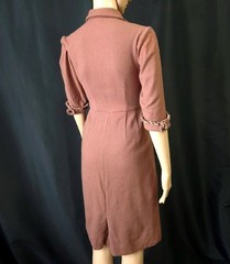 GAY GIBSON vintage 1940s 50s WOOL & LACE SHIRT WAIST DAY DRESS 25 inch waist