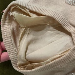 True Vintage Rare 1950s Angora feel Cocktail Beaded Silk-Lined Cardigan s/m